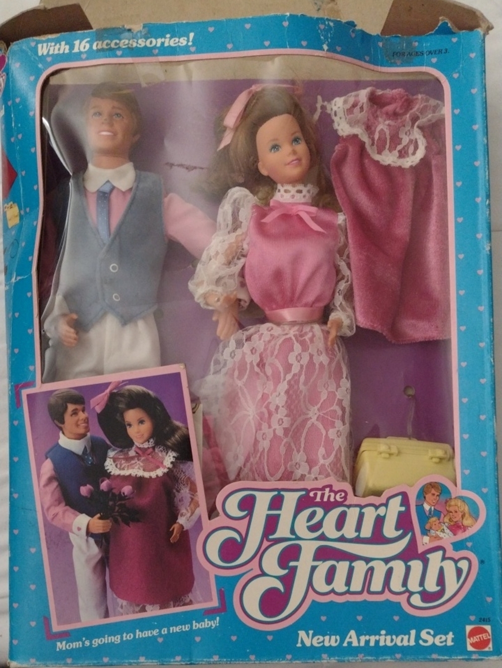 Mattel Heart Family New Arrival Set - Pink and Blue Doll Outfit 1985